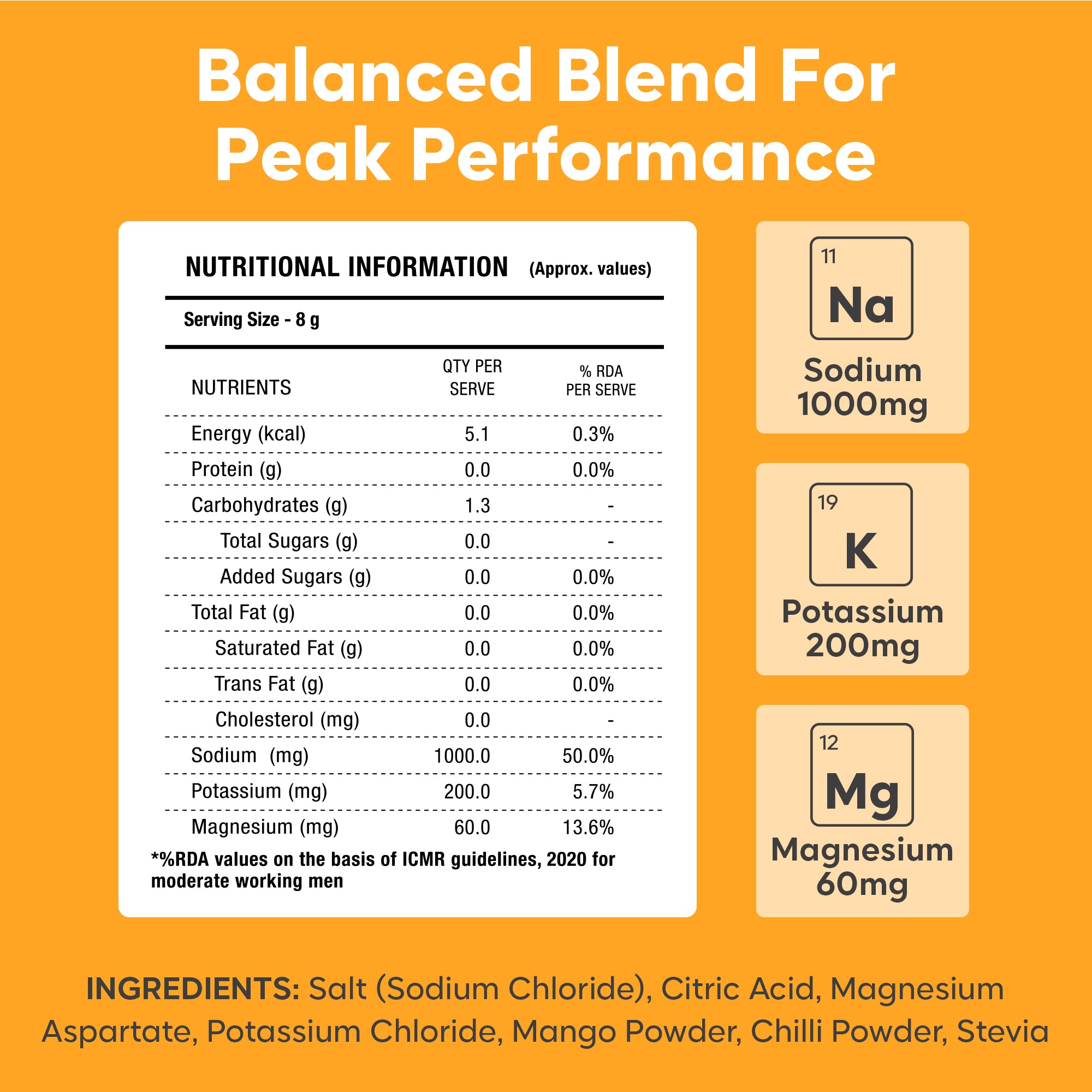10K Isotonic Electrolyte Mix – Zero Sugar (Chilli Mango)