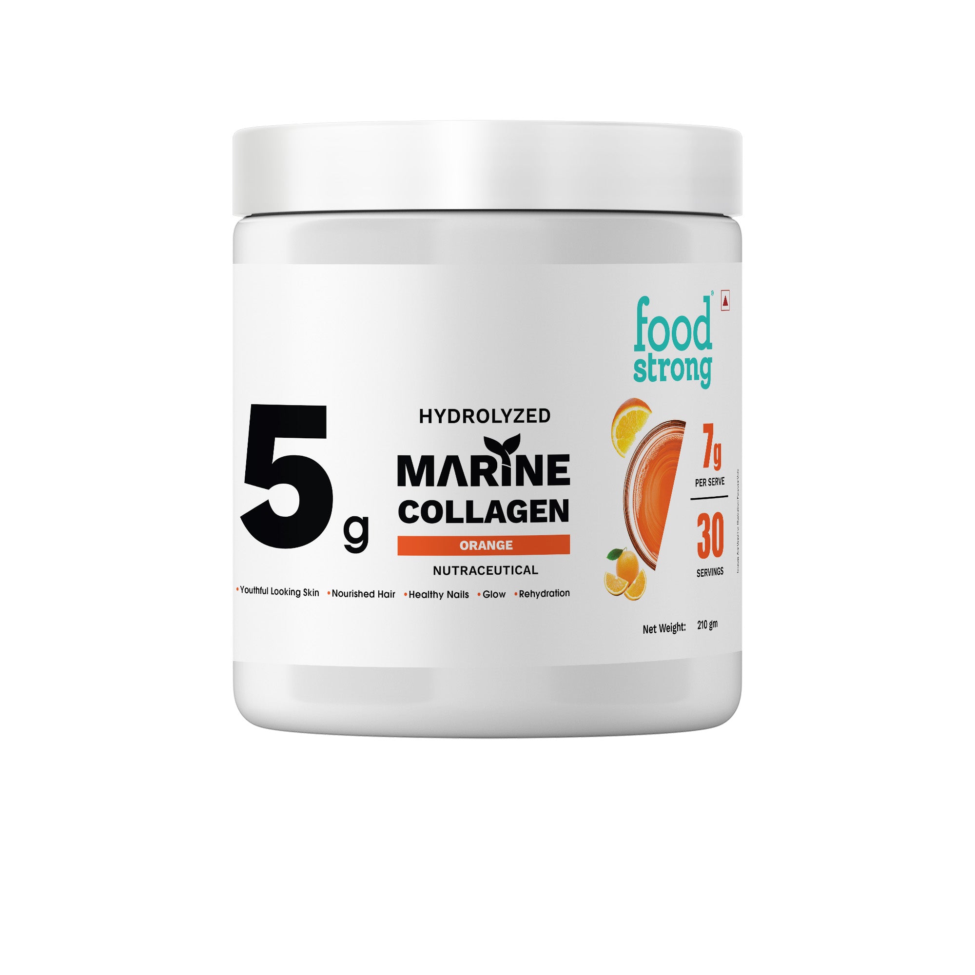 Hydrolyzed Marine Collagen Powder – Orange Flavour | 30 Servings