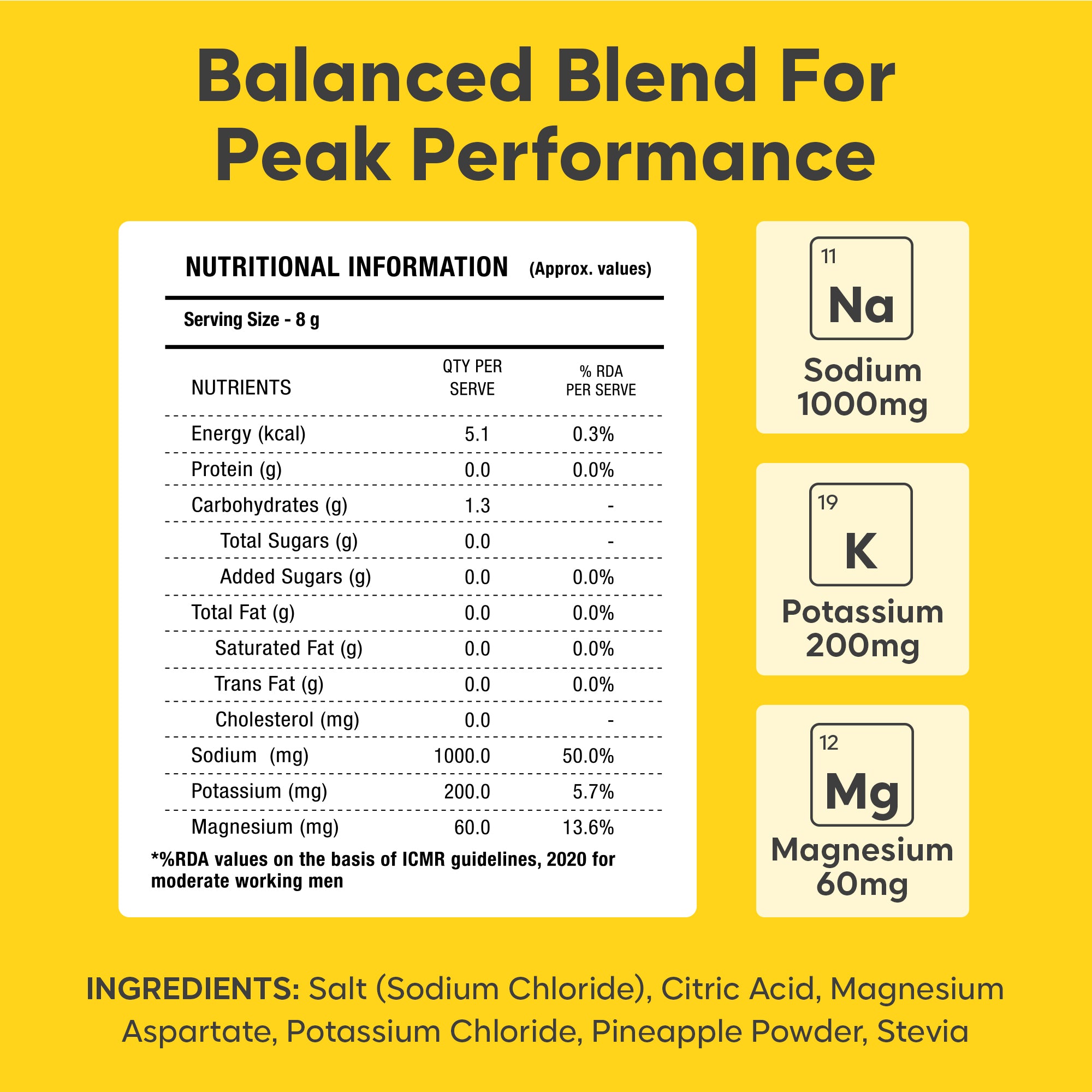 10K Isotonic Electrolyte Mix – Zero Sugar (Pineapple)