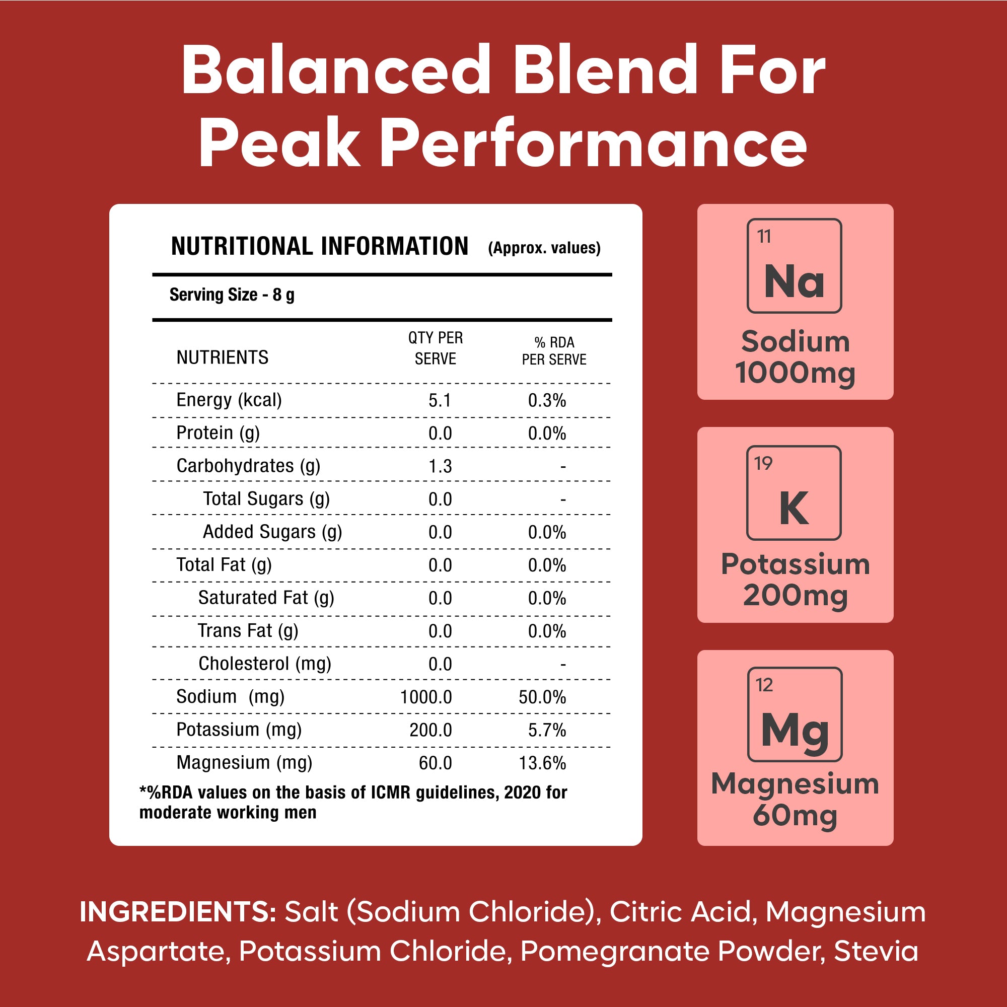 10K Isotonic Electrolyte Mix – Zero Sugar (Pomegranate)