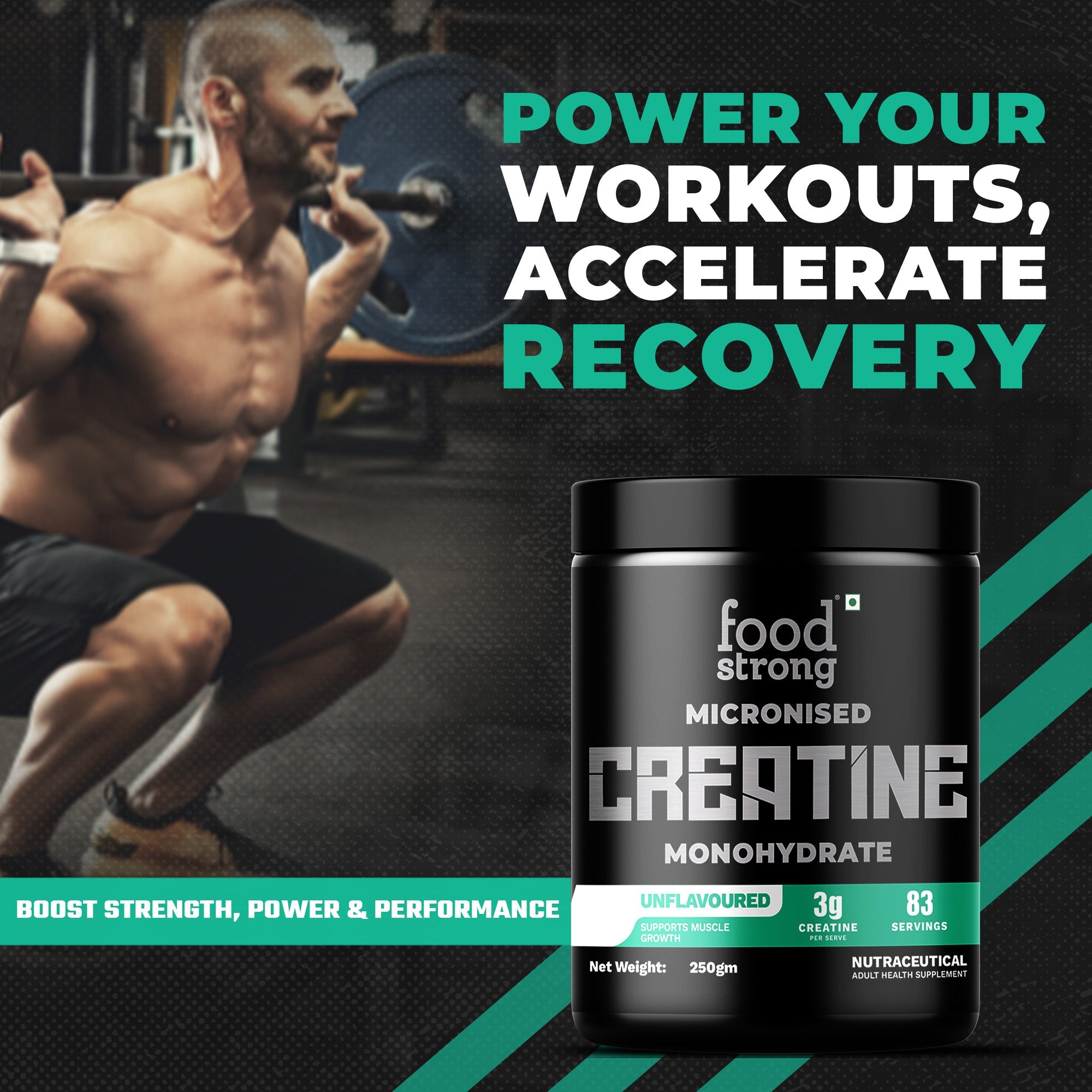 Creatine - Micronized Creatine Monohydrate Powder 250G