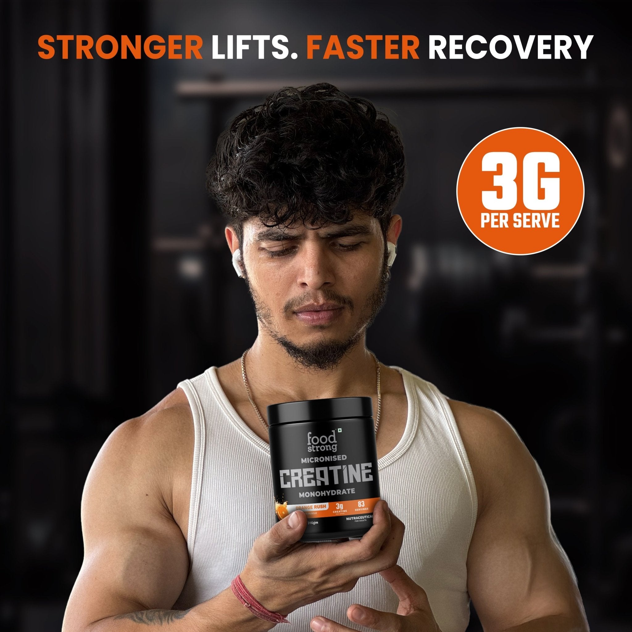 Micronized Creatine Monohydrate | Orange Rush | 60 Servings