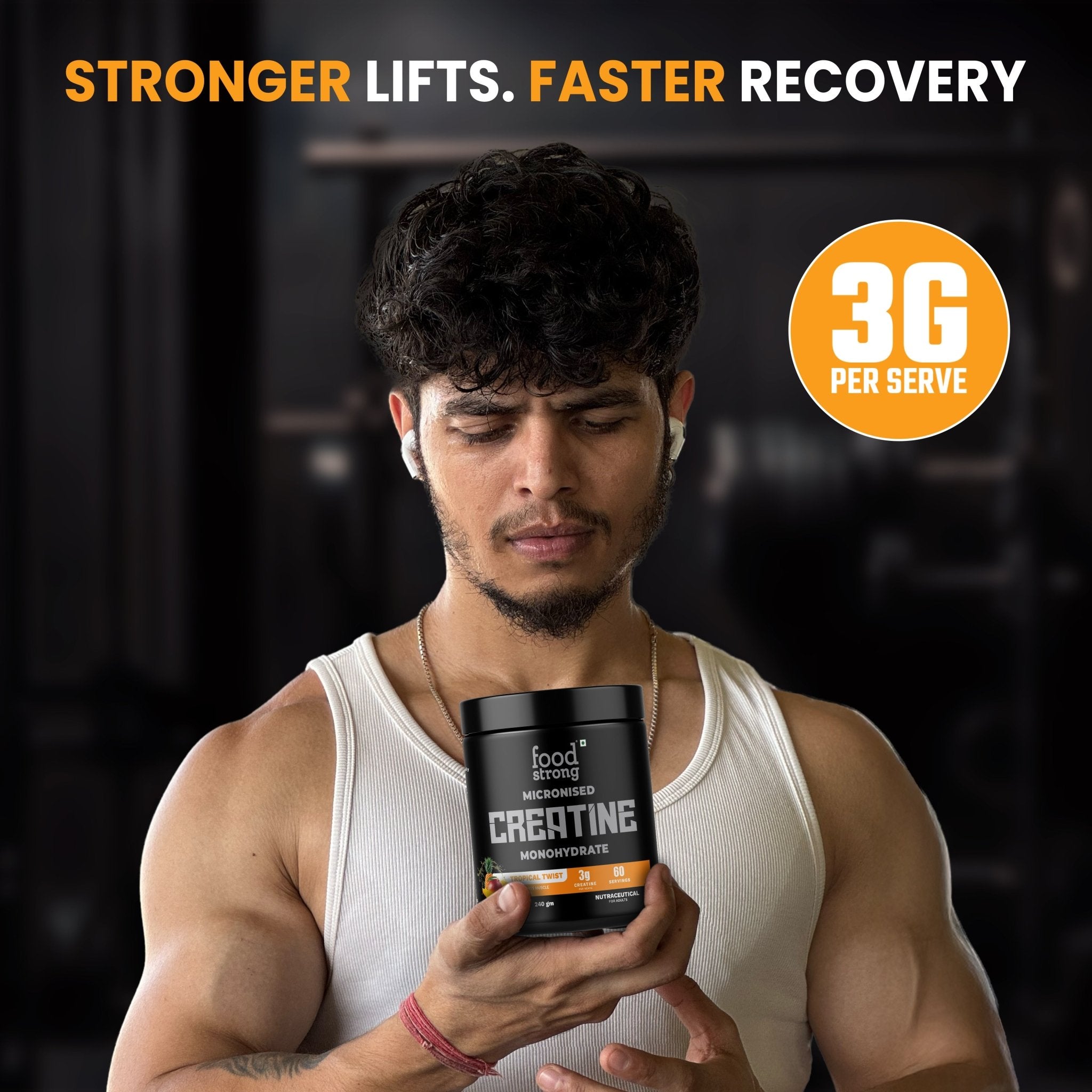 Micronized Creatine Monohydrate | Tropical Twist | 60 Servings