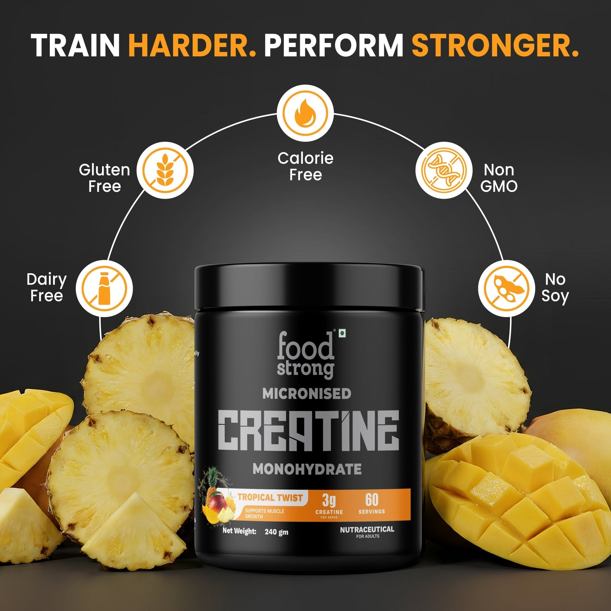 Micronized Creatine Monohydrate | Tropical Twist | 60 Servings