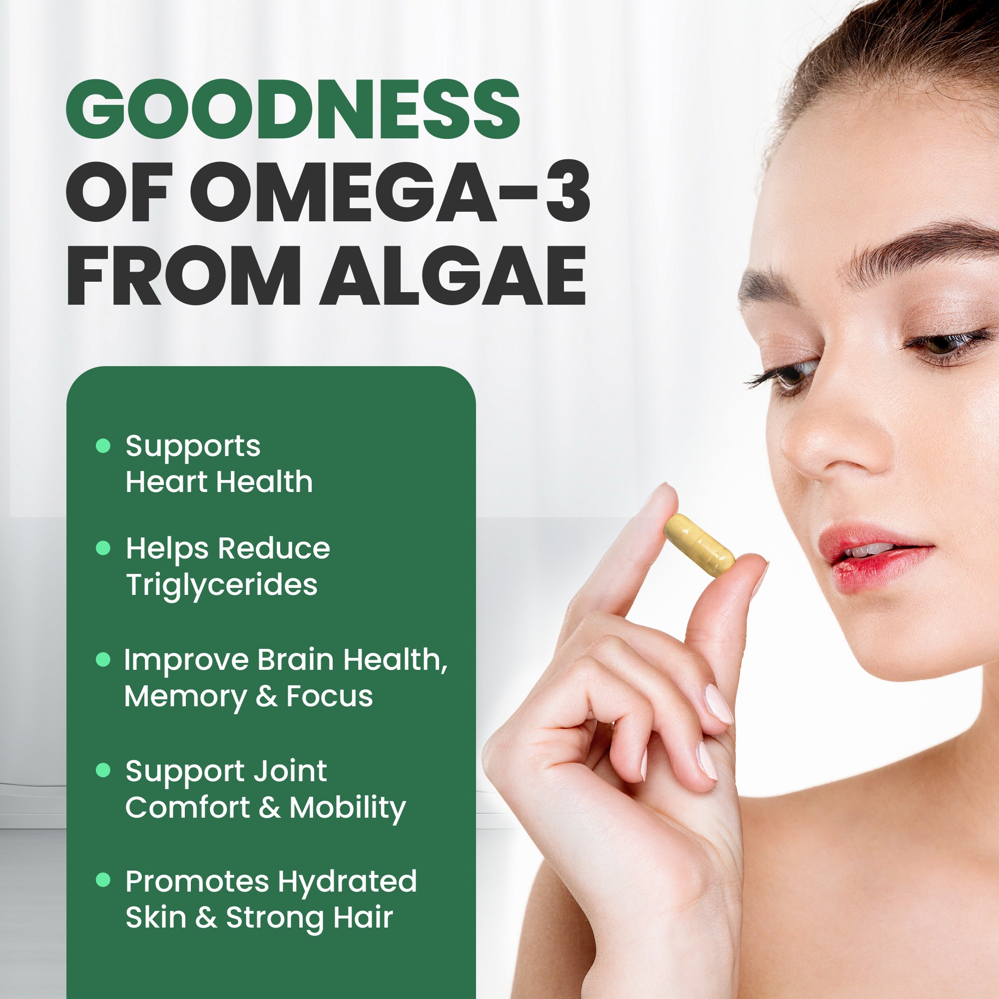 Veg Omega-3 (Pure Algal Oil) | 1000 mg Vegetarian Capsules