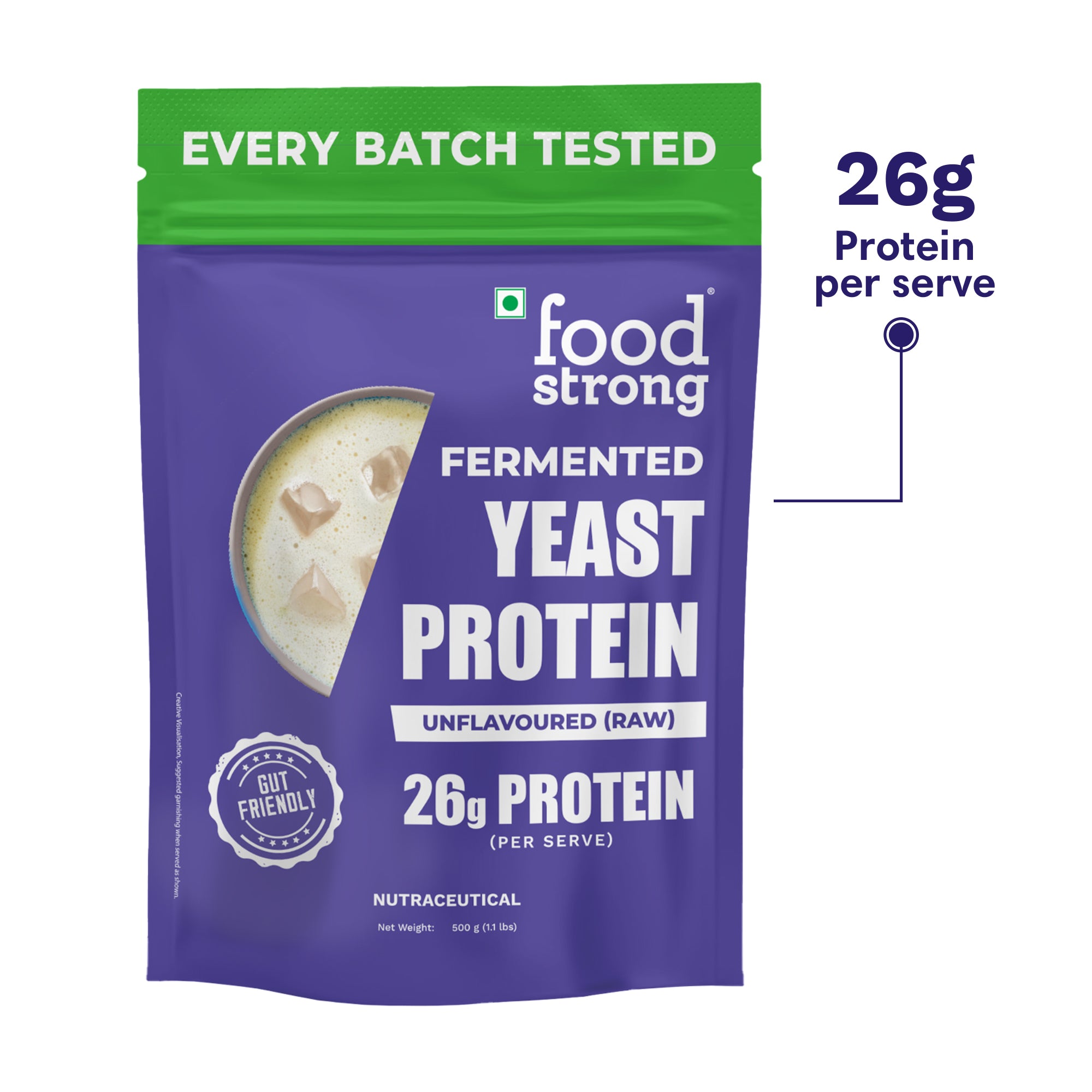 Foodstrong Fermented Yeast Protein | Raw | 24g Protein | 500g