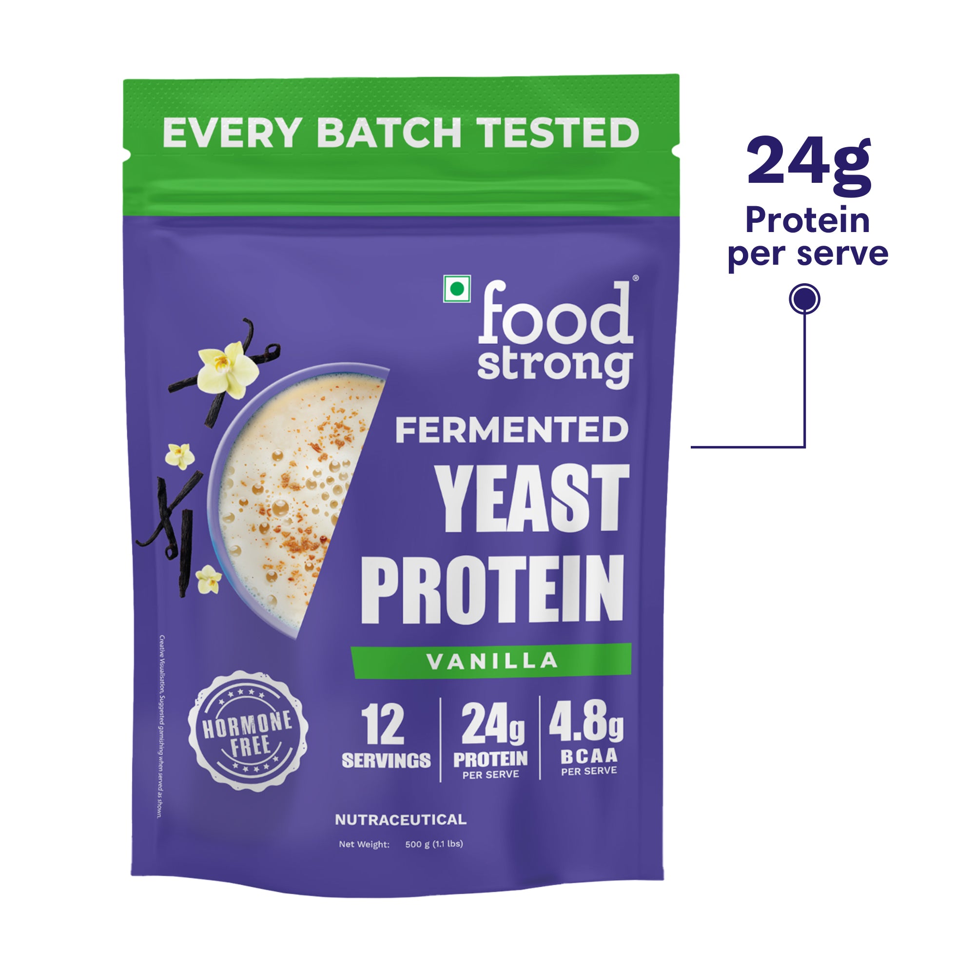 Foodstrong Fermented Yeast Protein | Vanilla | 24g Protein | 500g