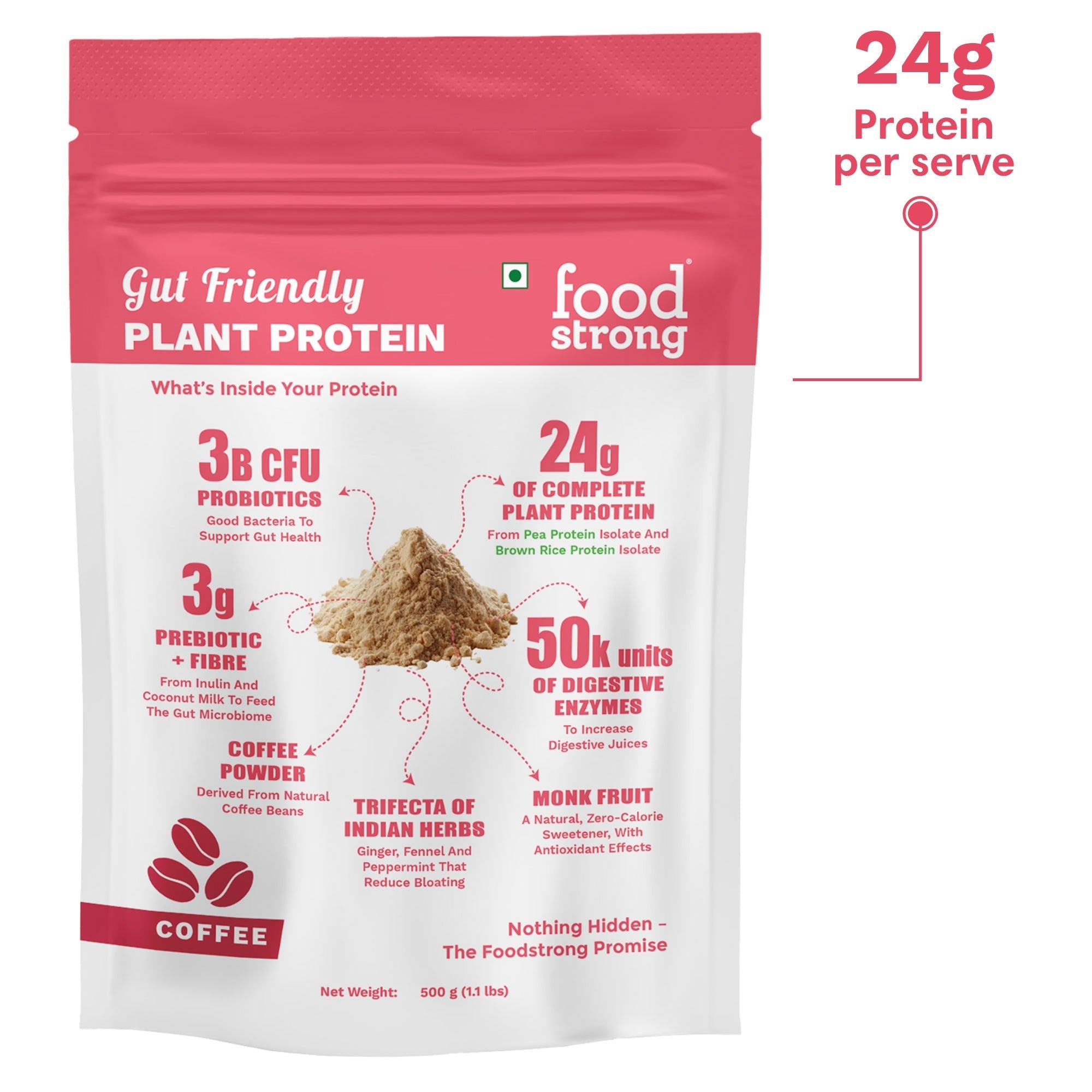 Gut Friendly Plant Protein | Coffee 500G