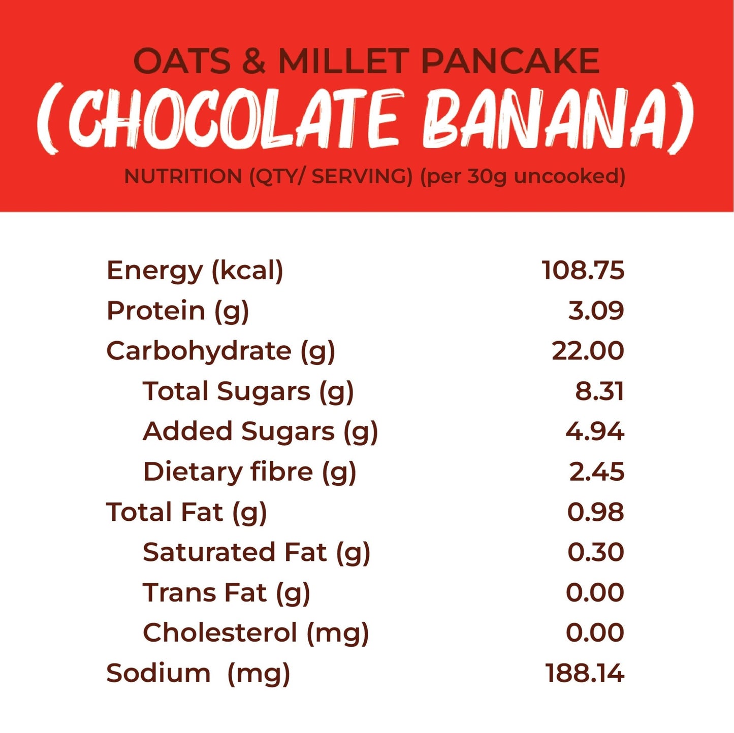 
                  
                    Oats & Millet Pancake Mix (Chocolate Banana) (2 x 250g)
                  
                