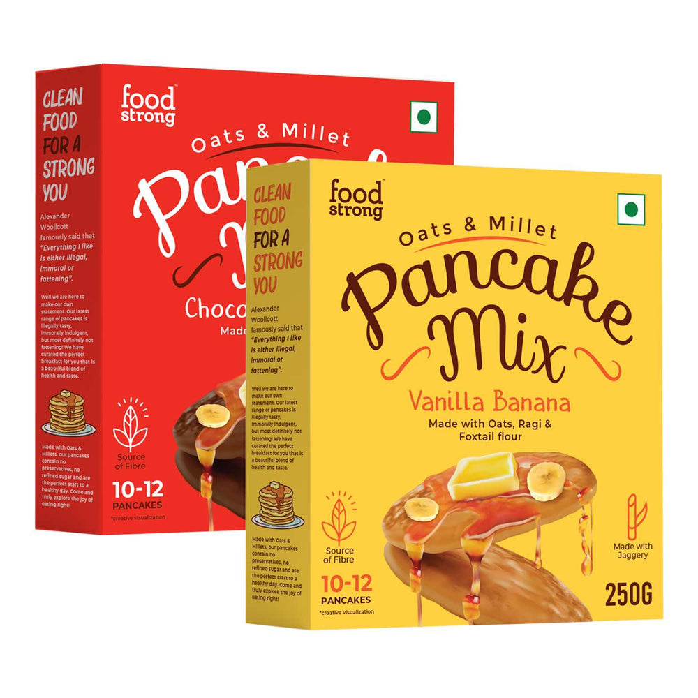 Oats & Millet Pancake Mix (Vanilla Banana & Chocolate Banana) (2 x 250g)