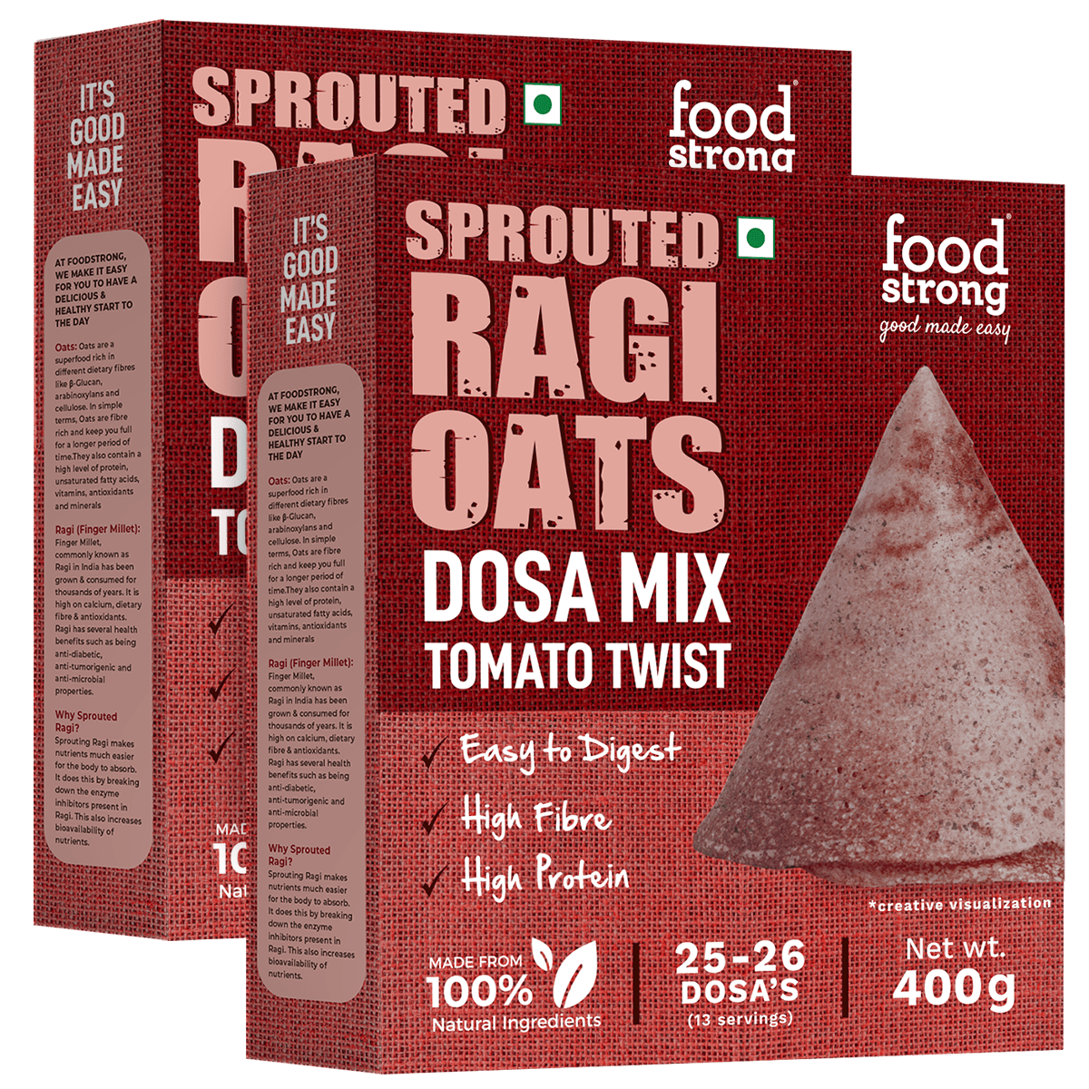 
                  
                    Sprouted Ragi & Oats Dosa Mix - Tomato Twist
                  
                