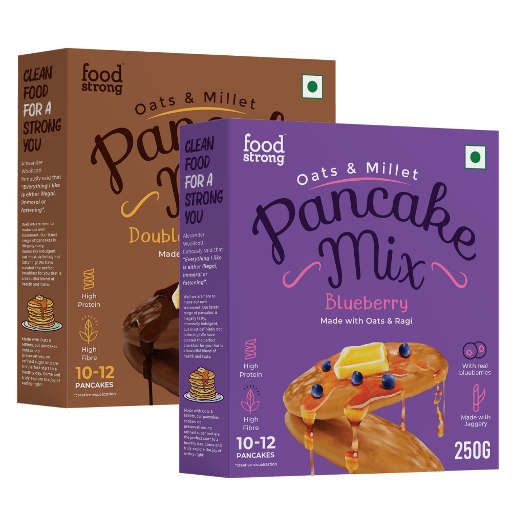 
                  
                    Oats & Millet Pancake Mix (Blueberry & Double Choco Chip) (2 x 250g)
                  
                